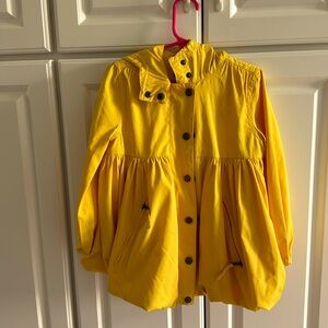 RALPH LAUREN NWT hooded and lined raincoat childs sz4/4T bubble hem yellow